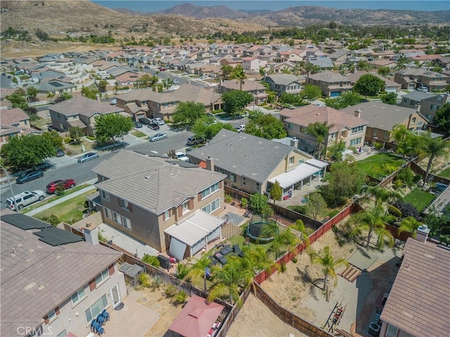 bird's eye view with a mountain view