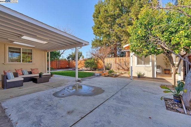 view of patio featuring an outdoor hangout area