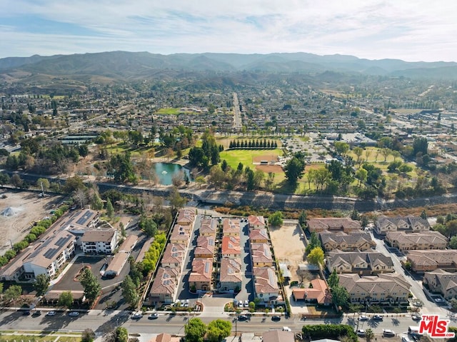 aerial view featuring a mountain view