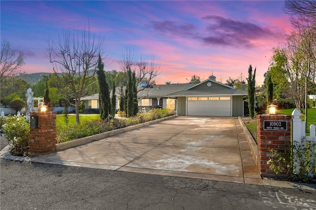 view of front of house with a garage