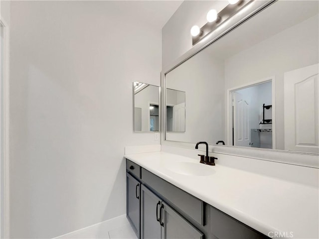 bathroom featuring vanity and tile patterned floors