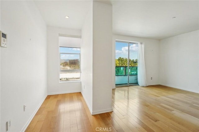 empty room featuring light wood-type flooring