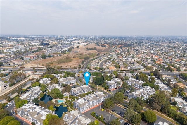 aerial view with a residential view