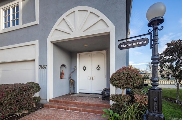 entrance to property with a garage