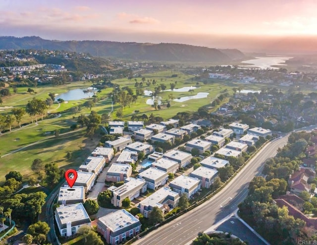 7487 Via De Fortuna, Carlsbad, CA 92009 - aerial view at dusk of a water and mountain view and view of golf course