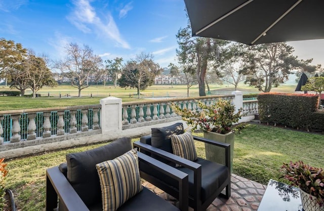 7487 Via De Fortuna, Carlsbad, CA 92009 - view of patio / terrace with golf course view and an outdoor living space