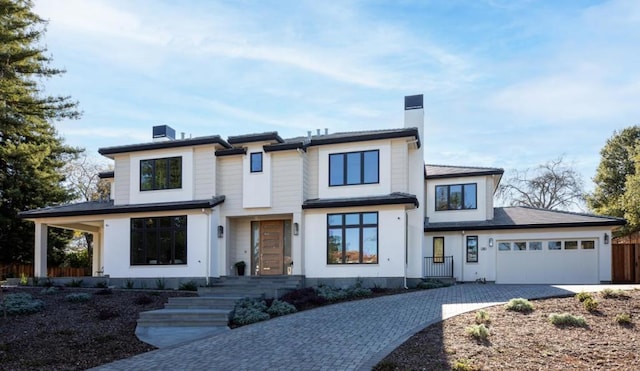 view of front of house with a garage