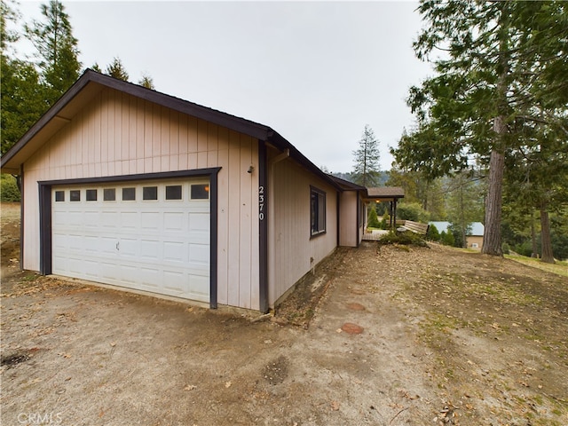 view of garage