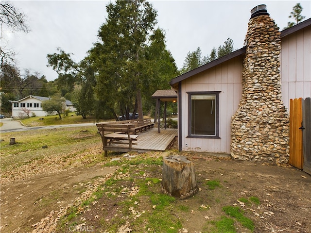 view of yard featuring a deck