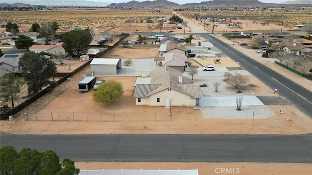 aerial view with a mountain view