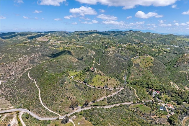 bird's eye view featuring a mountain view