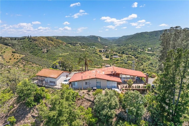 bird's eye view featuring a mountain view