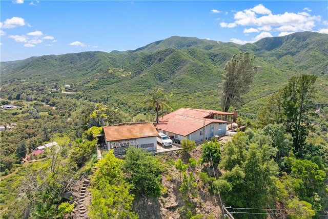 drone / aerial view with a mountain view