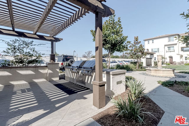 view of patio with a pergola