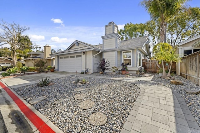 view of front facade with a garage