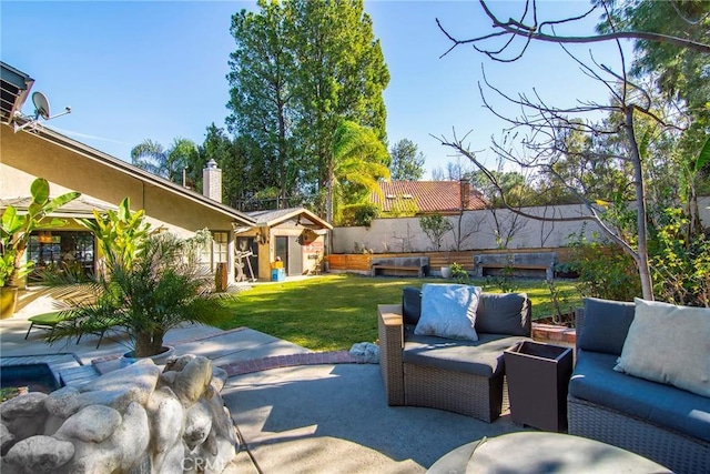 view of patio featuring an outdoor hangout area