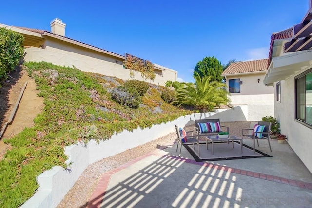 view of patio / terrace featuring an outdoor hangout area