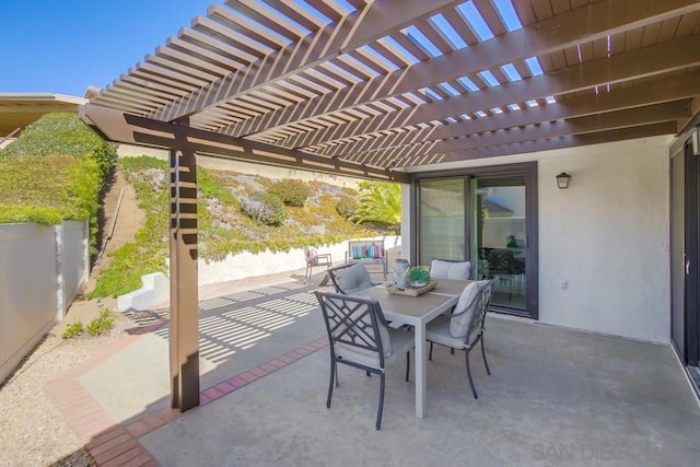 view of patio / terrace with a pergola