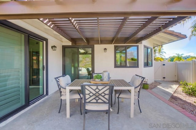 view of patio / terrace with a pergola