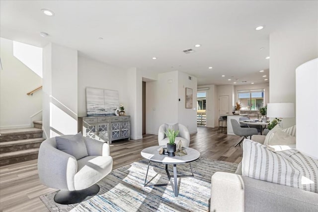 living room featuring wood-type flooring