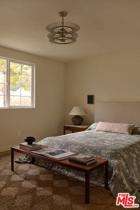 bedroom with carpet