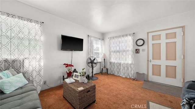 view of carpeted living room