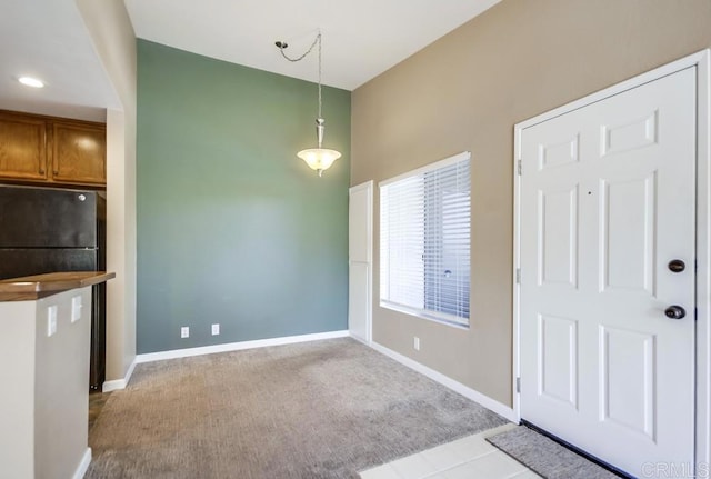 interior space with light colored carpet