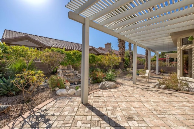 view of patio / terrace featuring a pergola