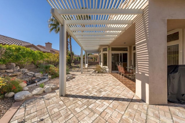 view of patio with a pergola