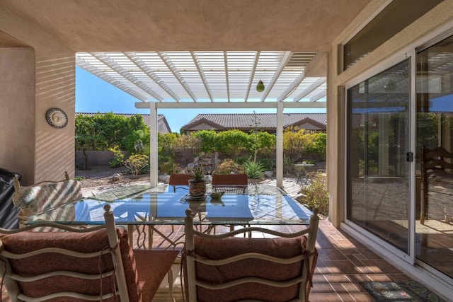 view of patio featuring a pergola