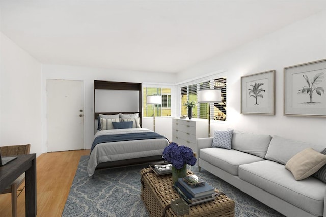 bedroom with wood-type flooring