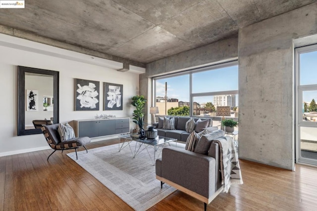 living room featuring hardwood / wood-style flooring