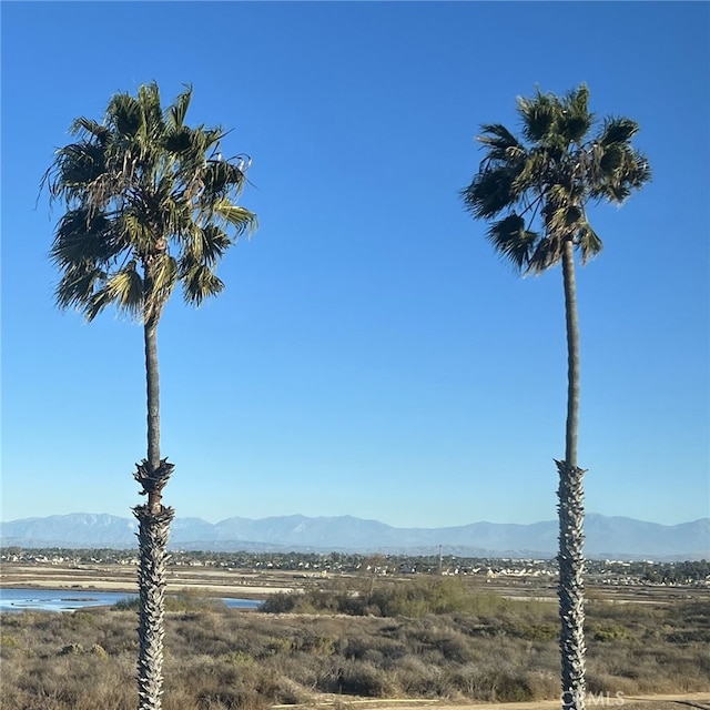 mountain view with a water view