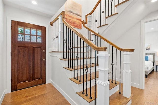 entrance foyer featuring light hardwood / wood-style floors