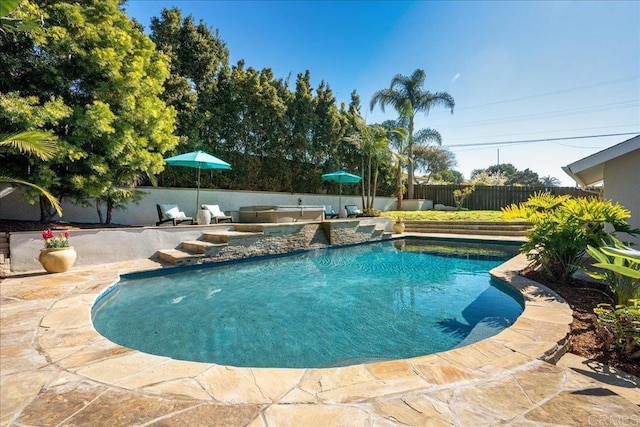 view of pool with a patio