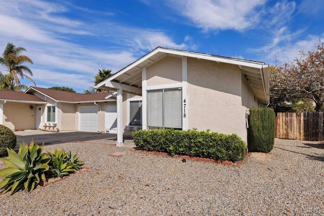 view of home's exterior with a garage