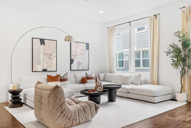 living room featuring hardwood / wood-style flooring