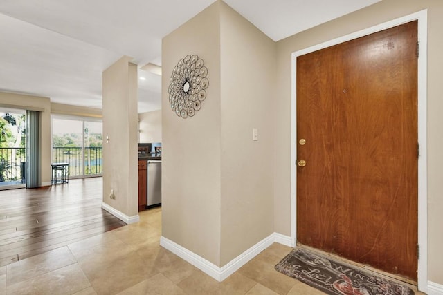 entryway with baseboards