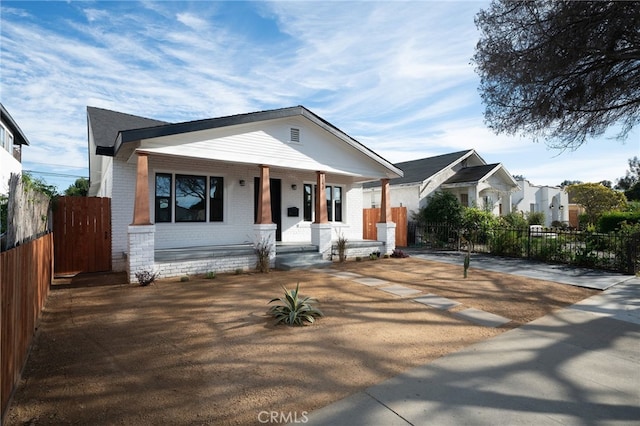 view of front of home featuring a porch