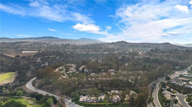 aerial view featuring a mountain view