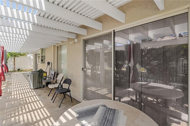 view of patio featuring a pergola