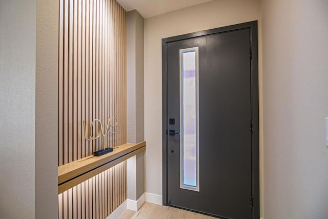 foyer featuring light wood-type flooring