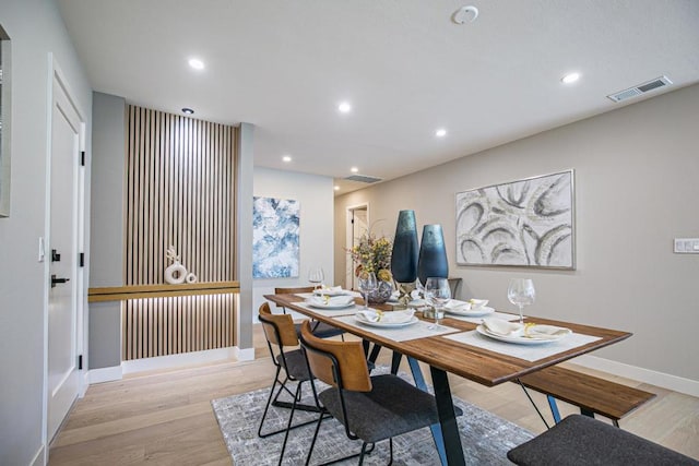 dining room featuring light wood-type flooring