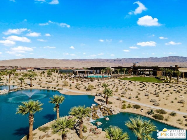 property view of water featuring a mountain view