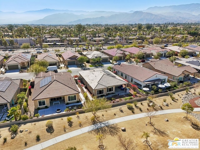 bird's eye view with a mountain view