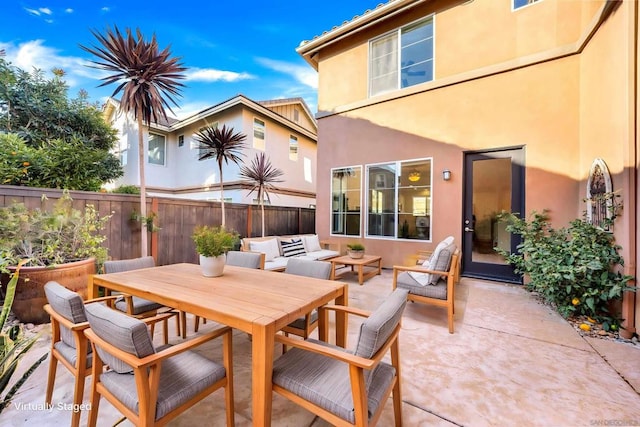 view of patio / terrace with an outdoor living space