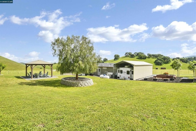 view of yard featuring a gazebo