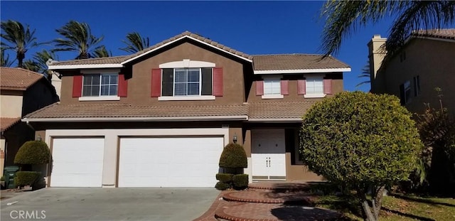 view of front facade with a garage