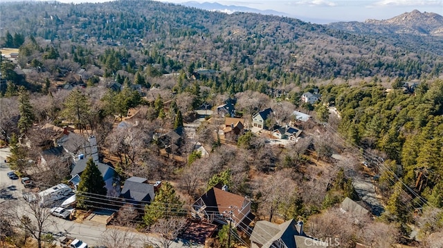 1430 Sequoia Dr, Lake Arrowhead, CA 92352 - drone / aerial view of a mountain backdrop and a heavily wooded area