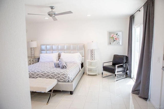 bedroom with ceiling fan